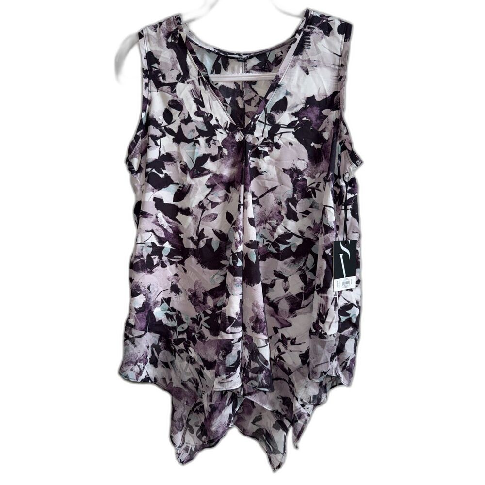 NWT Simply Vera Vera Wang Handkerchief Hem Floral Tank Top S